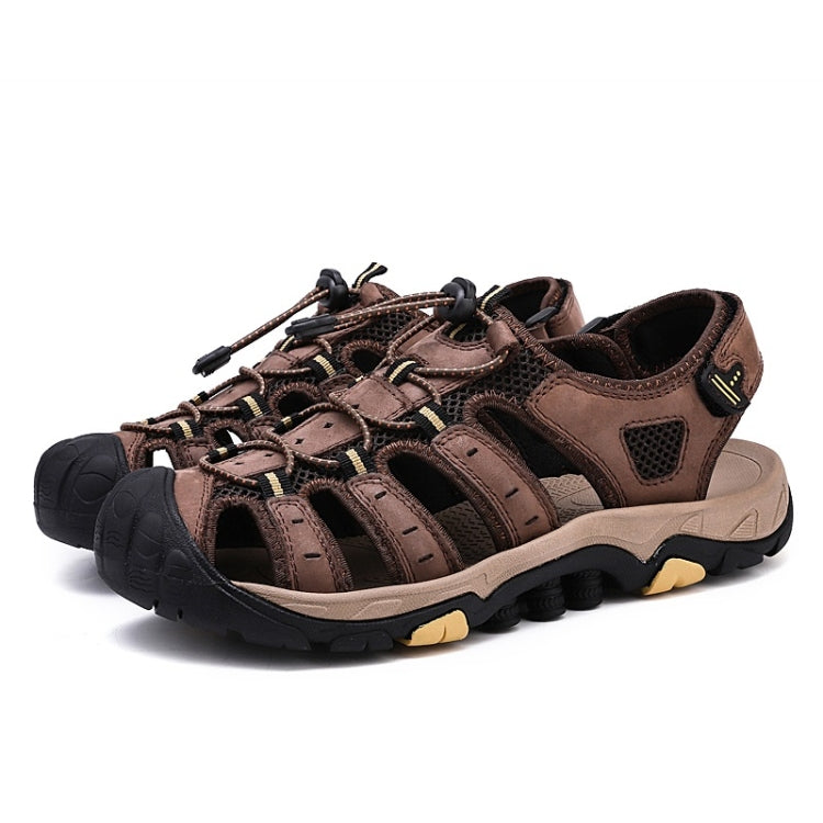 Matte Leather Thick Bottom Outdoor Casual Beach Sandals for Men