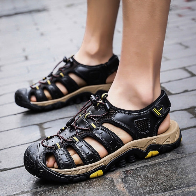 Matte Leather Thick Bottom Outdoor Casual Beach Sandals for Men