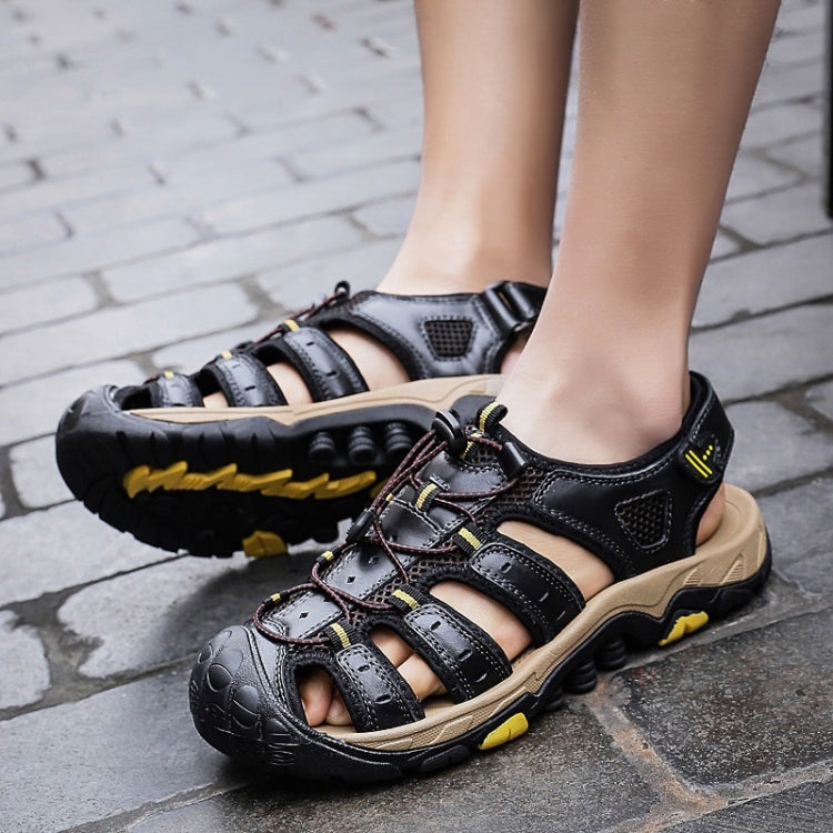 Matte Leather Thick Bottom Outdoor Casual Beach Sandals for Men