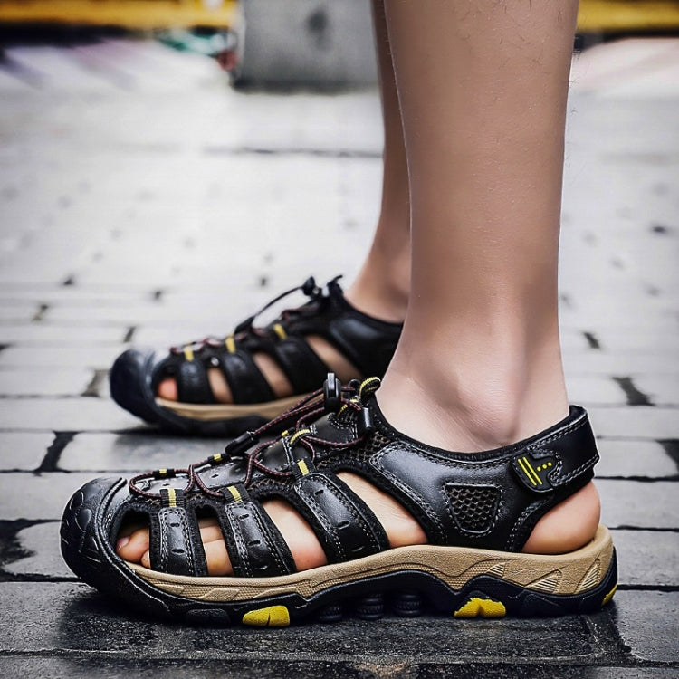 Matte Leather Thick Bottom Outdoor Casual Beach Sandals for Men