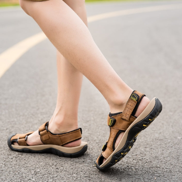 Matte Leather Outdoor Leisure Beach Sandals for Men