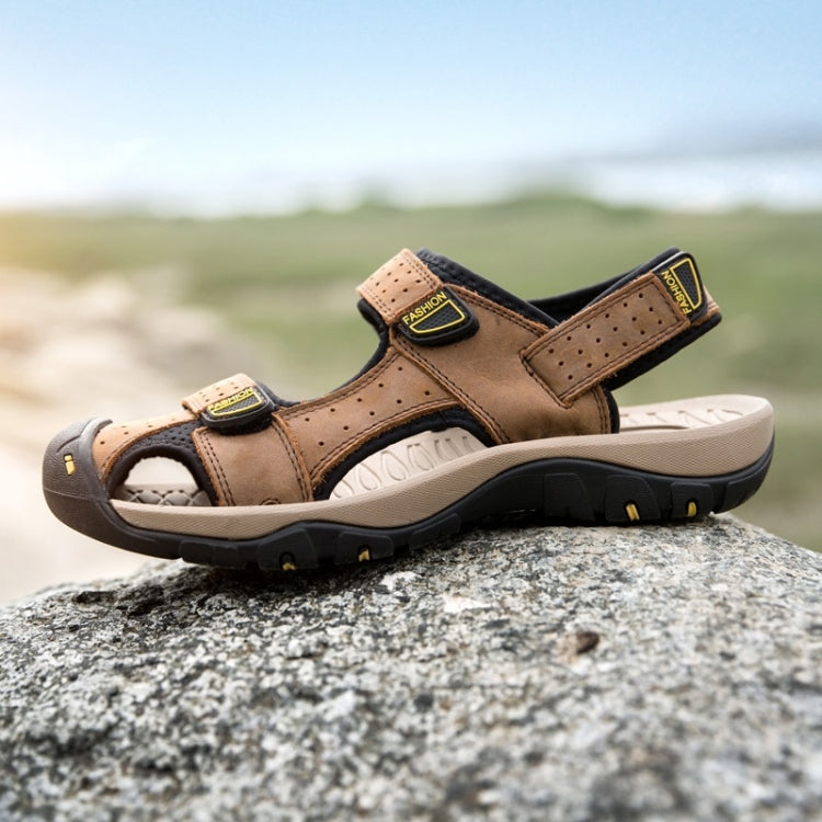 Matte Leather Outdoor Leisure Beach Sandals for Men