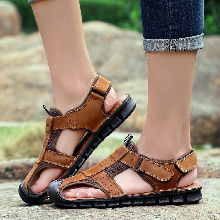 Matte Leather Thick Bottom Outdoor Casual Beach Sandals for Men