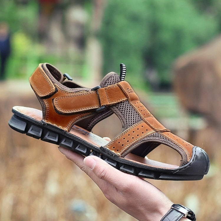 Matte Leather Thick Bottom Outdoor Casual Beach Sandals for Men