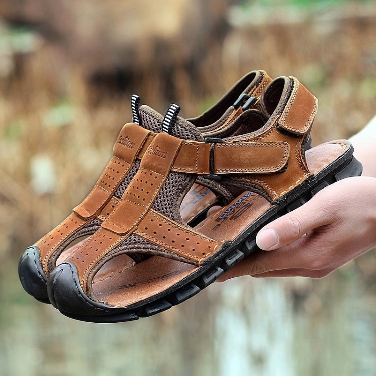 Matte Leather Thick Bottom Outdoor Casual Beach Sandals for Men