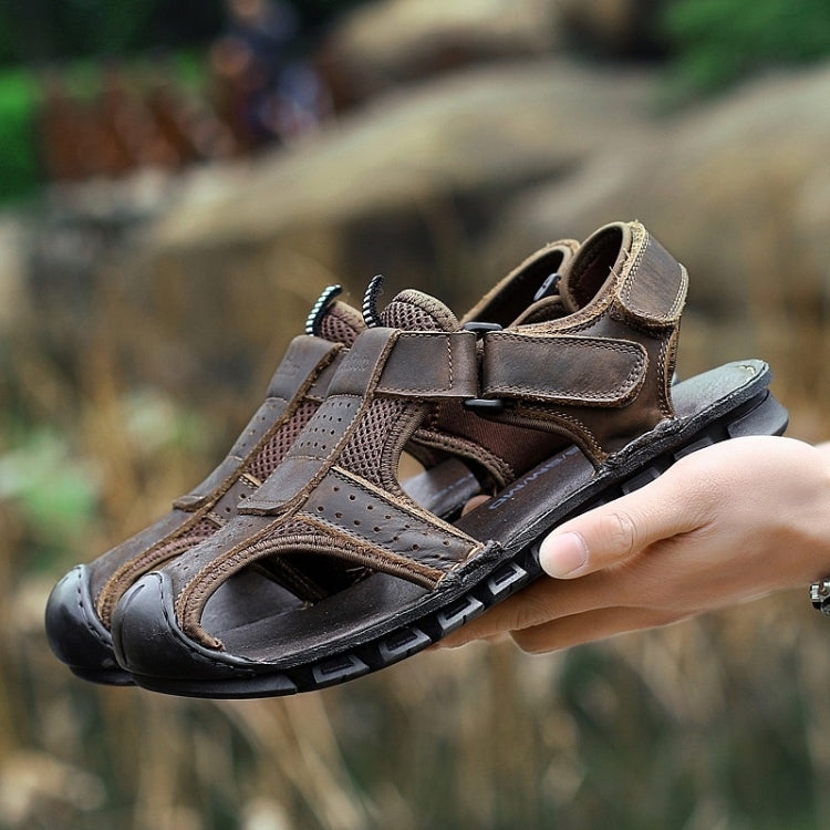 Matte Leather Thick Bottom Outdoor Casual Beach Sandals for Men