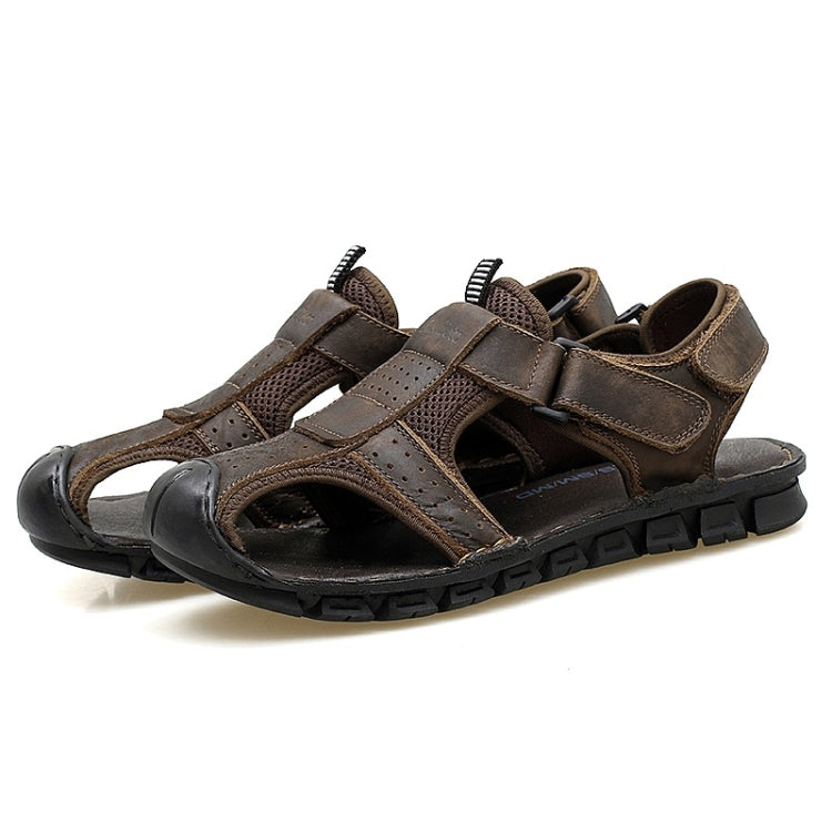Matte Leather Thick Bottom Outdoor Casual Beach Sandals for Men