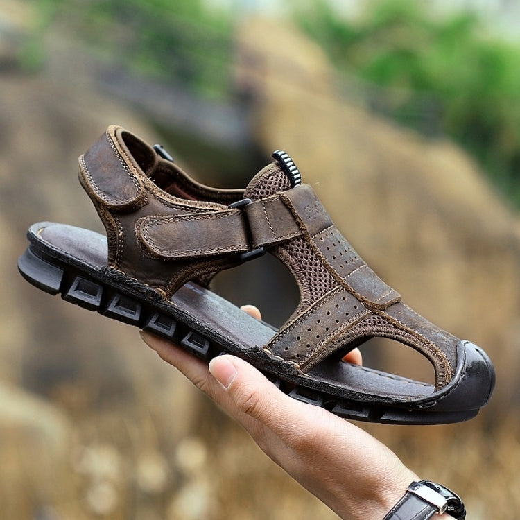 Matte Leather Thick Bottom Outdoor Casual Beach Sandals for Men