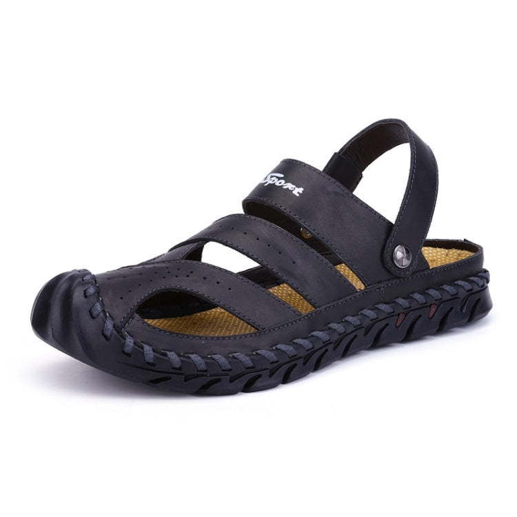 First Layer Leather Sandals Outdoor Hollow Sneakers for Men