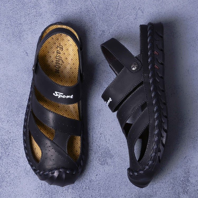 First Layer Leather Sandals Outdoor Hollow Sneakers for Men
