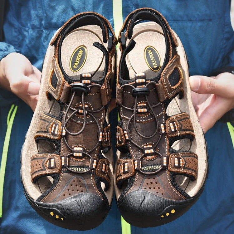 First Layer Cowhide Outdoor Casual Beach Sandals for Men