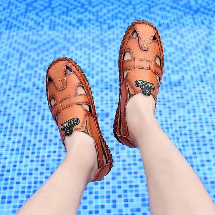 Hand-stitched Cross-boundary Leather Outdoor Casual Sandals for Men