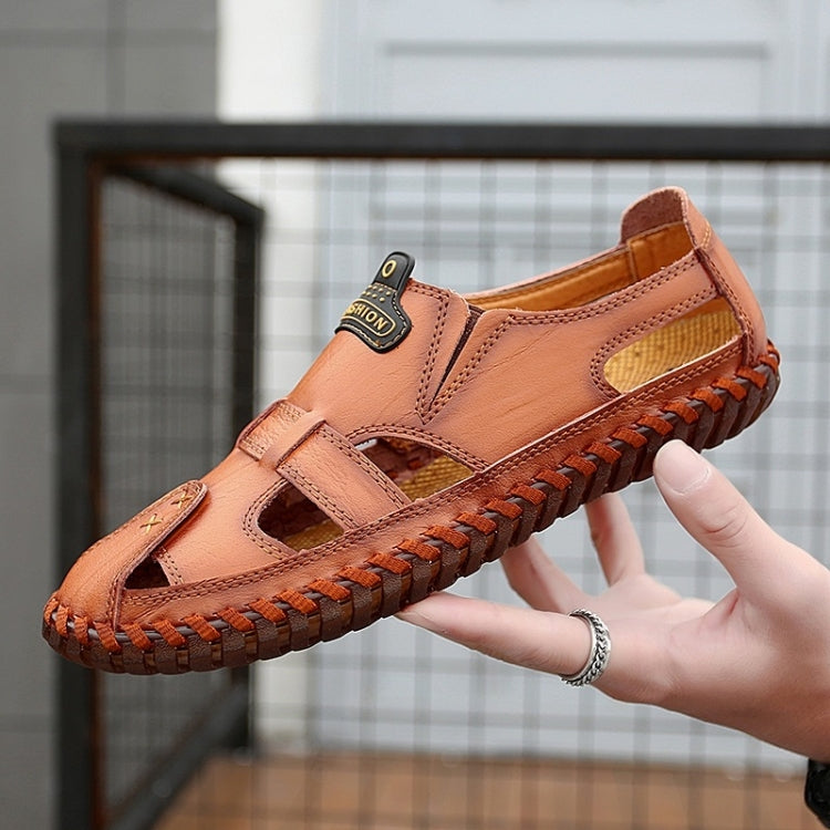 Hand-stitched Cross-boundary Leather Outdoor Casual Sandals for Men
