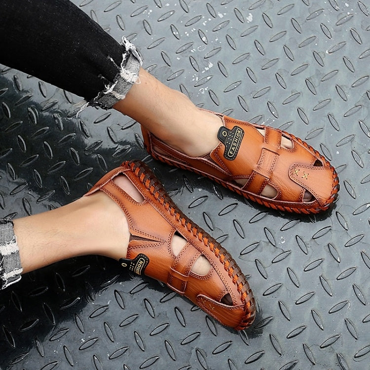 Hand-stitched Cross-boundary Leather Outdoor Casual Sandals for Men