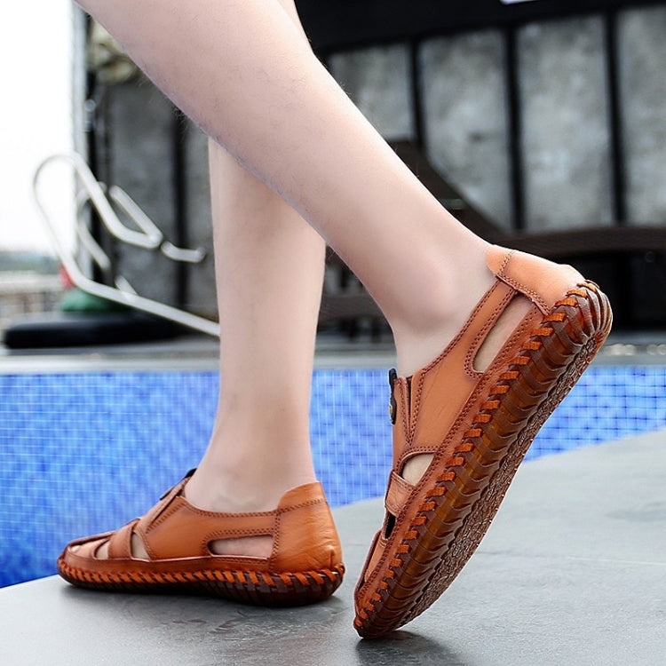 Hand-stitched Cross-boundary Leather Outdoor Casual Sandals for Men