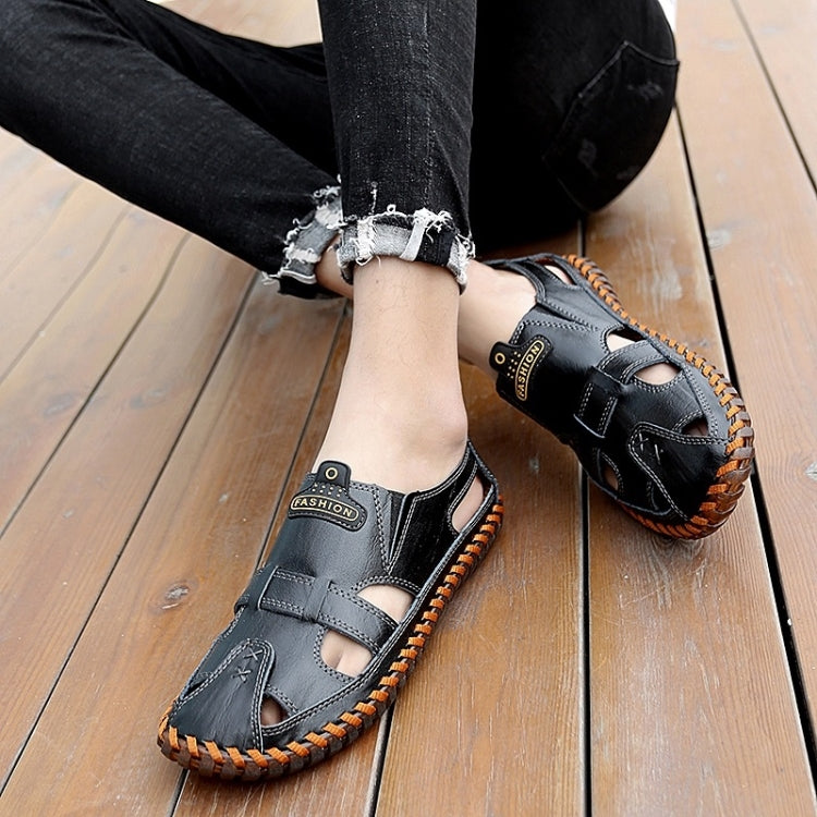 Hand-stitched Cross-boundary Leather Outdoor Casual Sandals for Men