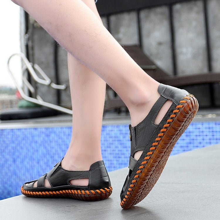 Hand-stitched Cross-boundary Leather Outdoor Casual Sandals for Men