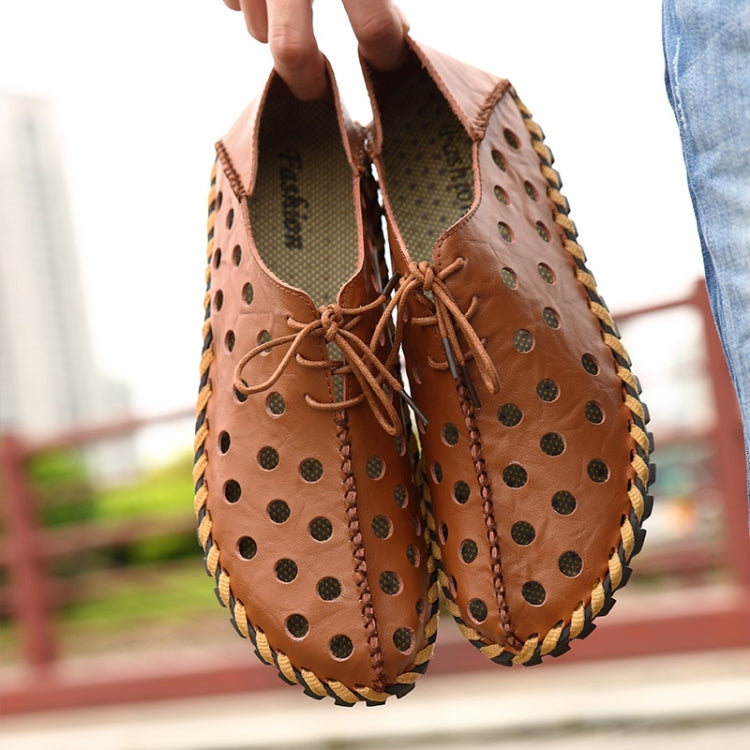 First Layer Leather Non-slip Wear-resistant and Comfortable Breathable Outdoor Casual Hole Shoes for Men