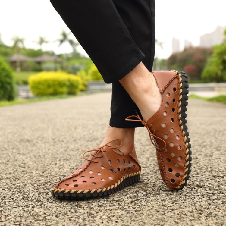 First Layer Leather Non-slip Wear-resistant and Comfortable Breathable Outdoor Casual Hole Shoes for Men