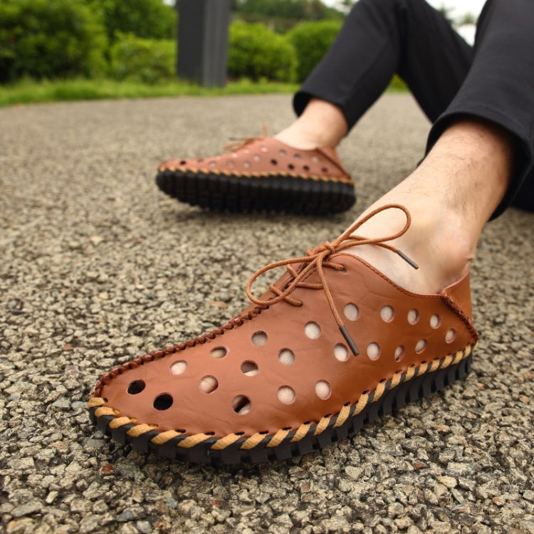 First Layer Leather Non-slip Wear-resistant and Comfortable Breathable Outdoor Casual Hole Shoes for Men