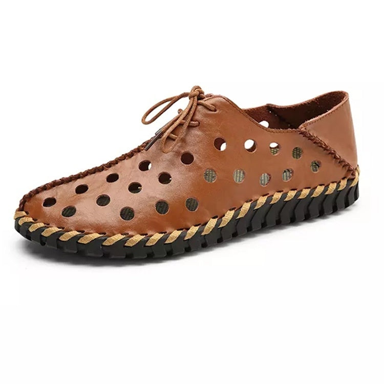 First Layer Leather Non-slip Wear-resistant and Comfortable Breathable Outdoor Casual Hole Shoes for Men