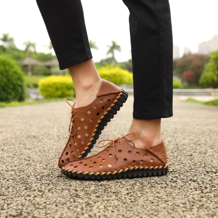 First Layer Leather Non-slip Wear-resistant and Comfortable Breathable Outdoor Casual Hole Shoes for Men