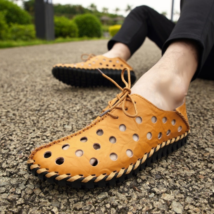 First Layer Leather Non-slip Wear-resistant and Comfortable Breathable Outdoor Casual Hole Shoes for Men