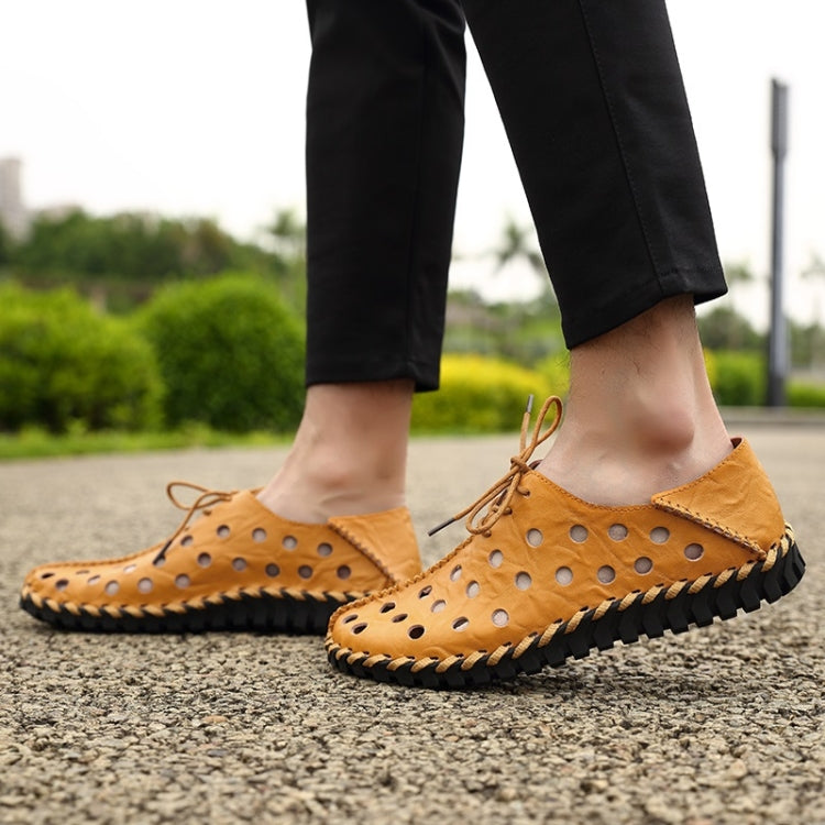 First Layer Leather Non-slip Wear-resistant and Comfortable Breathable Outdoor Casual Hole Shoes for Men