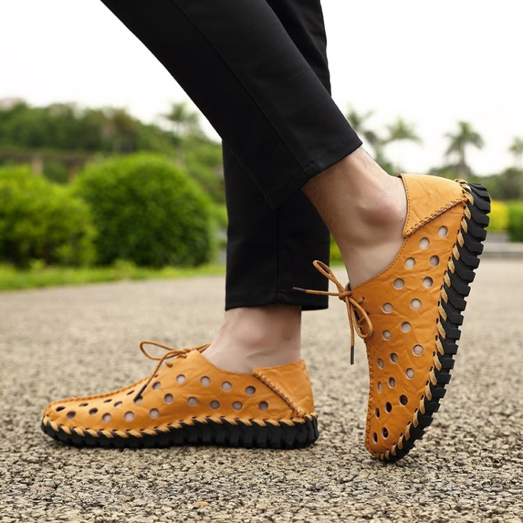 First Layer Leather Non-slip Wear-resistant and Comfortable Breathable Outdoor Casual Hole Shoes for Men
