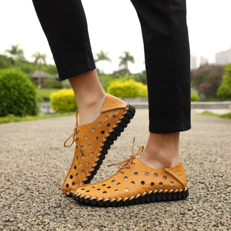 First Layer Leather Non-slip Wear-resistant and Comfortable Breathable Outdoor Casual Hole Shoes for Men