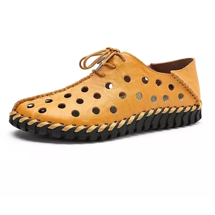 First Layer Leather Non-slip Wear-resistant and Comfortable Breathable Outdoor Casual Hole Shoes for Men