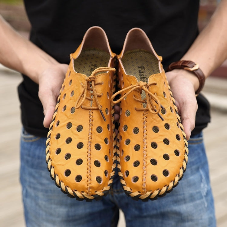 First Layer Leather Non-slip Wear-resistant and Comfortable Breathable Outdoor Casual Hole Shoes for Men