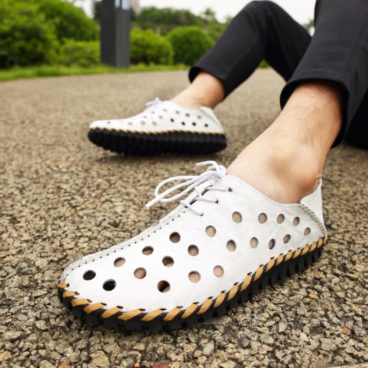 First Layer Leather Non-slip Wear-resistant and Comfortable Breathable Outdoor Casual Hole Shoes for Men