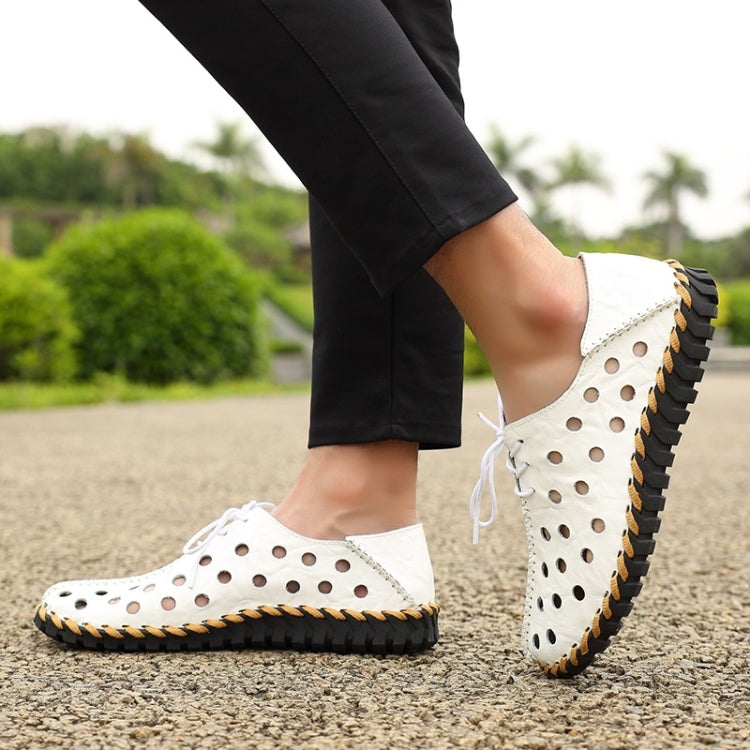 First Layer Leather Non-slip Wear-resistant and Comfortable Breathable Outdoor Casual Hole Shoes for Men