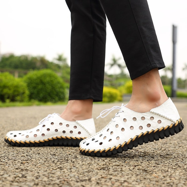 First Layer Leather Non-slip Wear-resistant and Comfortable Breathable Outdoor Casual Hole Shoes for Men