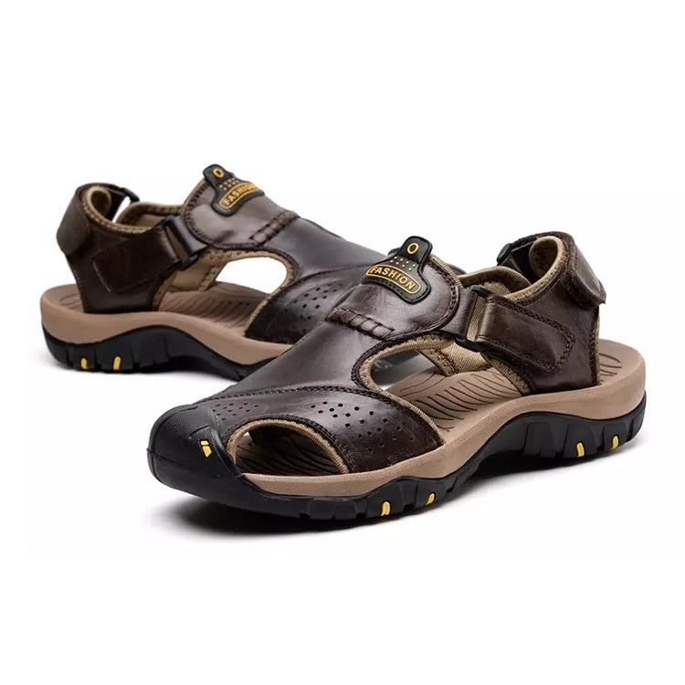 First Layer Leather Comfortable Non-slip Wear Beach Sandals for Men