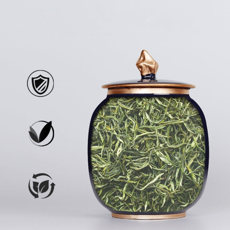 Indigo Glaze Large Tea Pot Ceramic Tea Pot Home Retro Sealed Cans Small Jar Tea Box