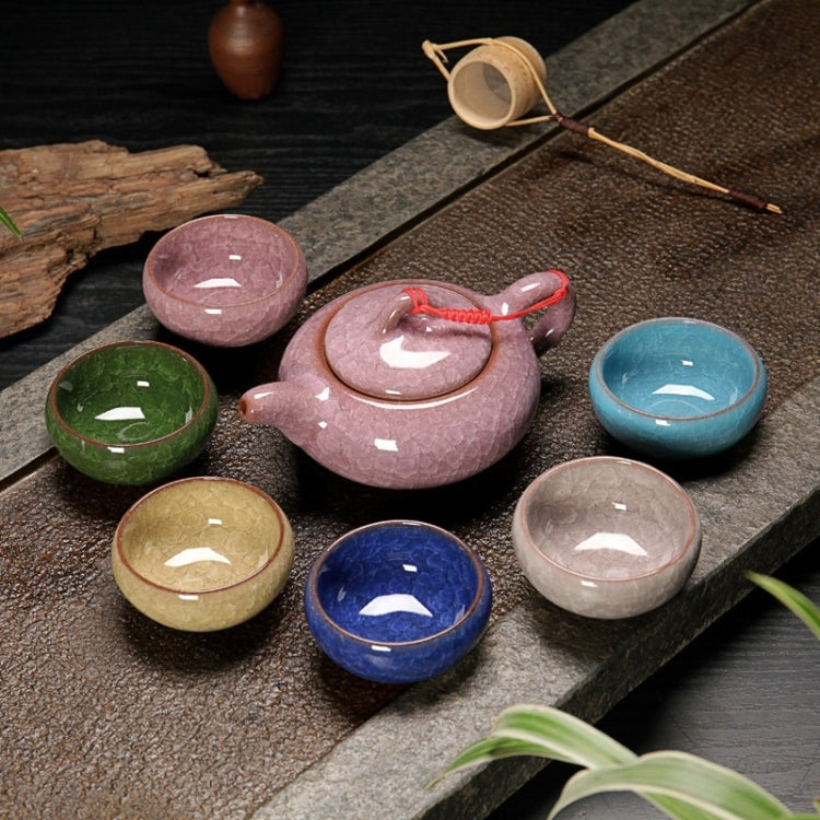 7 in 1 Ceramic Tea Set Ice Crack Glaze Kung Fu Teaware Set