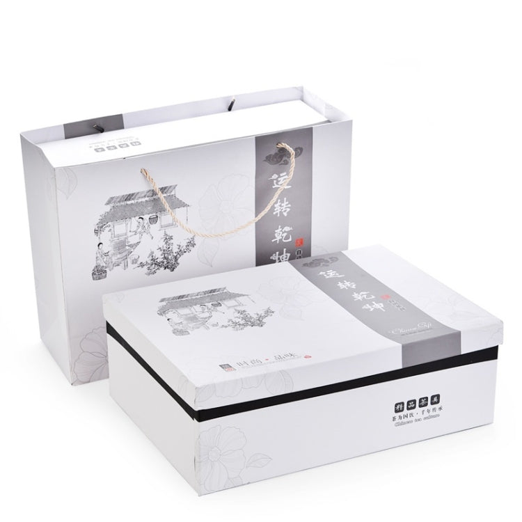 Retro Stone Grinding Creative Lazy Kung Fu Tea Ceramic Semi-automatic Teaware Set Business Gift Box