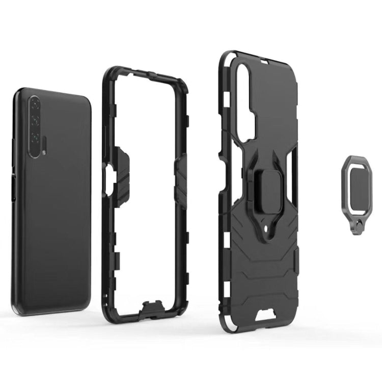 PC + TPU Shockproof Protective Case for Huawei Honor 20 Pro, with Magnetic Ring Holder