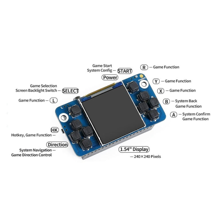 Waveshare Tiny GamePi15 Designed for Raspberry Pi, Good Match for Raspberry Pi Zero