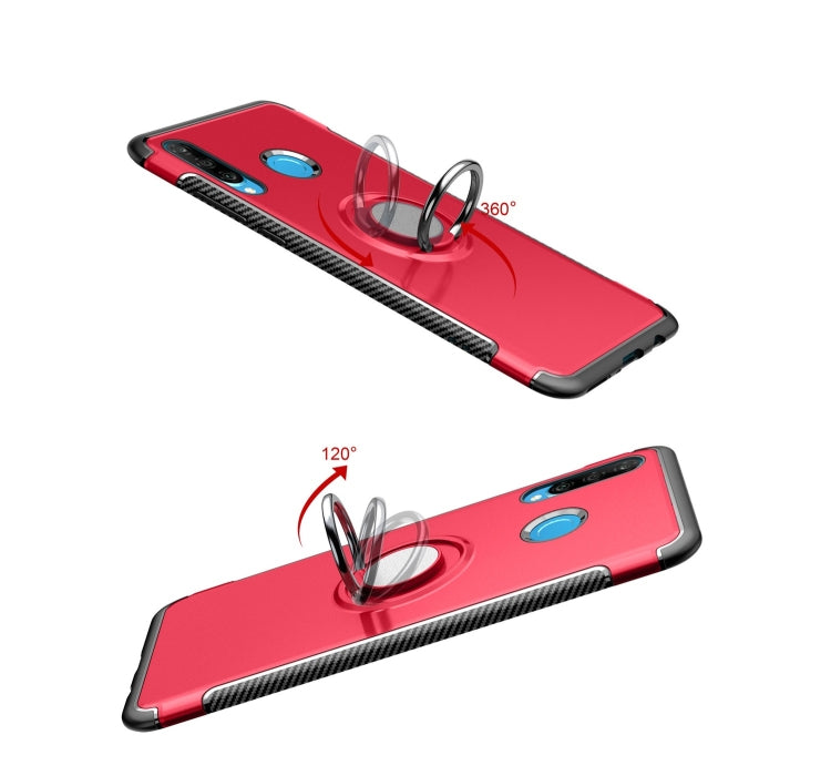 Magnetic 360 Degrees Rotation Ring Armor Phone Protective Case for Huawei P30 Lite / Nova 4e