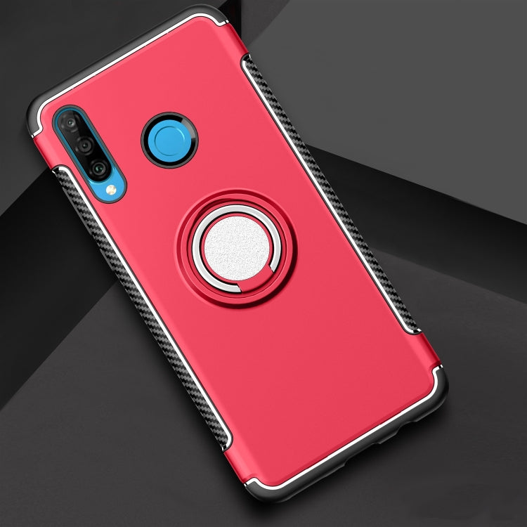 Magnetic 360 Degrees Rotation Ring Armor Phone Protective Case for Huawei P30 Lite / Nova 4e