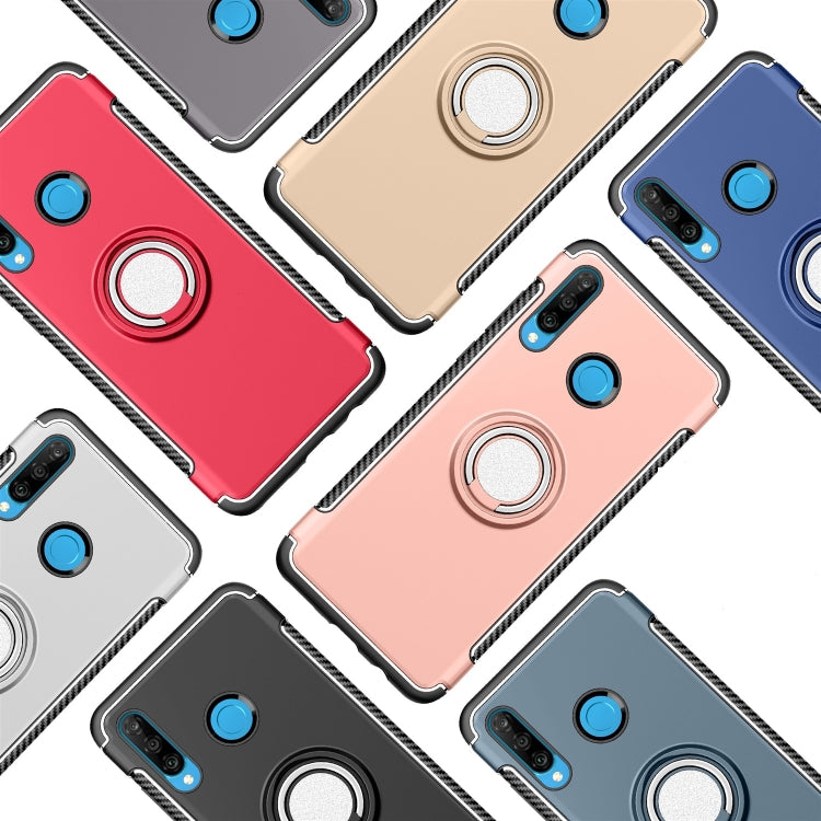Magnetic 360 Degrees Rotation Ring Armor Phone Protective Case for Huawei P30 Lite / Nova 4e