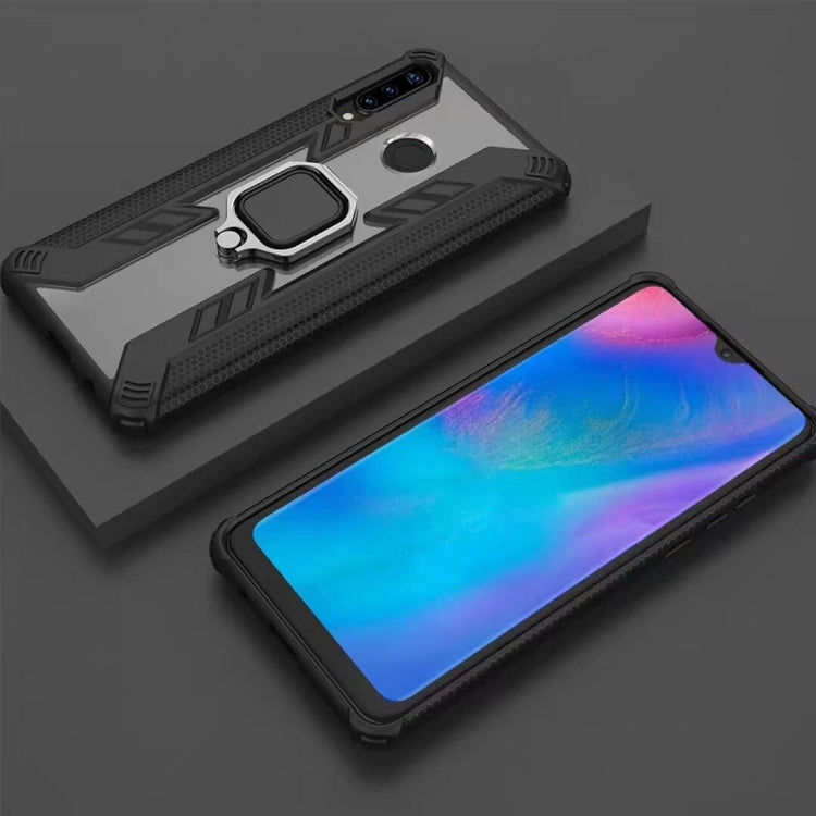 Iron Warrior Shockproof PC + TPU Protective Case for Huawei P30 Lite / Nova 4E, with Ring Holder (Black)