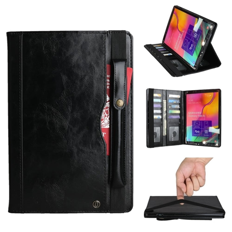 Crazy Horse Texture Horizontal Flip Leather Case for Galaxy Tab A (2019) 10.1 / T510 / 515, with Double-row Card Slots & Photo Frame & Pen Slot