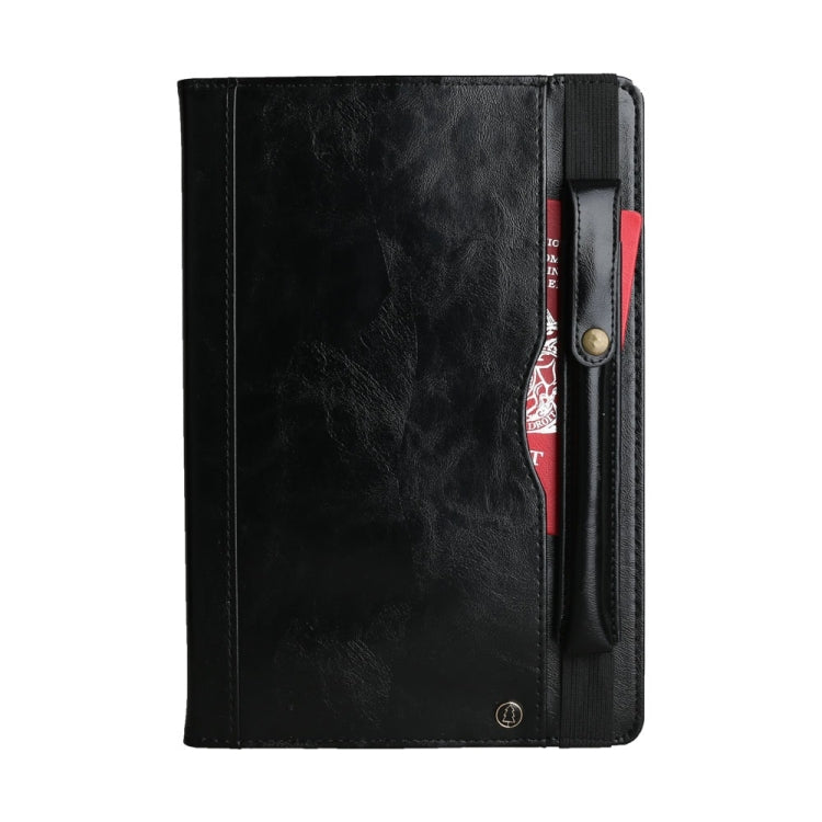 Crazy Horse Texture Horizontal Flip Leather Case for Galaxy Tab A (2019) 10.1 / T510 / 515, with Double-row Card Slots & Photo Frame & Pen Slot