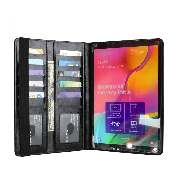 Crazy Horse Texture Horizontal Flip Leather Case for Galaxy Tab A (2019) 10.1 / T510 / 515, with Double-row Card Slots & Photo Frame & Pen Slot