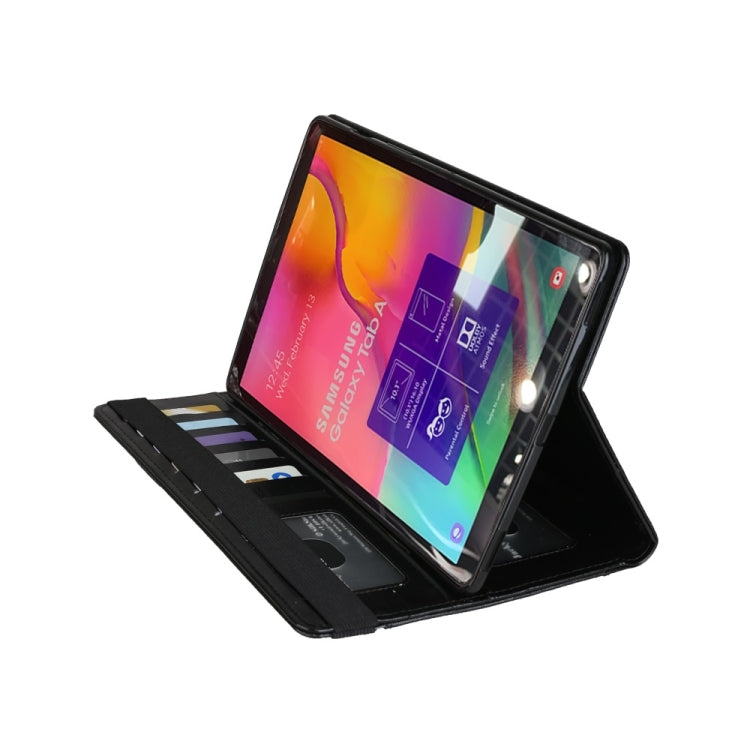 Crazy Horse Texture Horizontal Flip Leather Case for Galaxy Tab A (2019) 10.1 / T510 / 515, with Double-row Card Slots & Photo Frame & Pen Slot