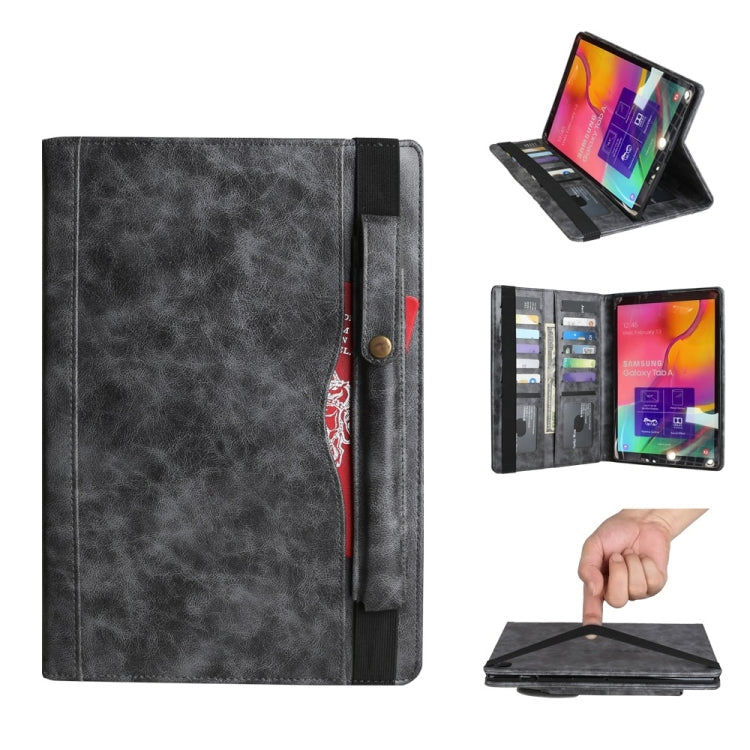 Crazy Horse Texture Horizontal Flip Leather Case for Galaxy Tab A (2019) 10.1 / T510 / 515, with Double-row Card Slots & Photo Frame & Pen Slot